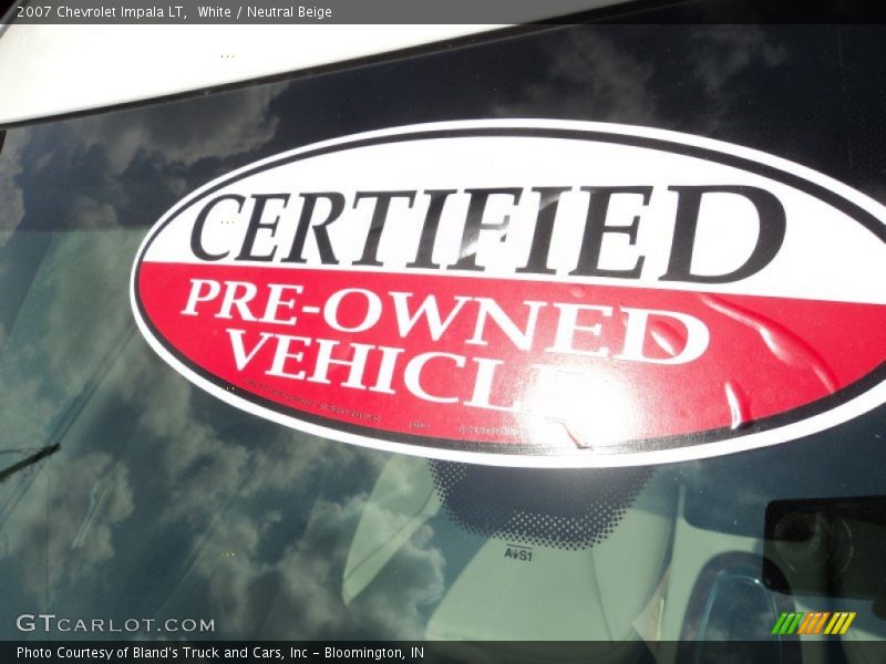 White / Neutral Beige 2007 Chevrolet Impala LT