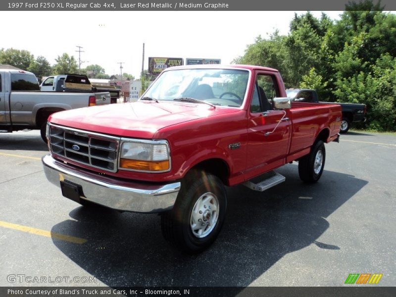 Laser Red Metallic / Medium Graphite 1997 Ford F250 XL Regular Cab 4x4