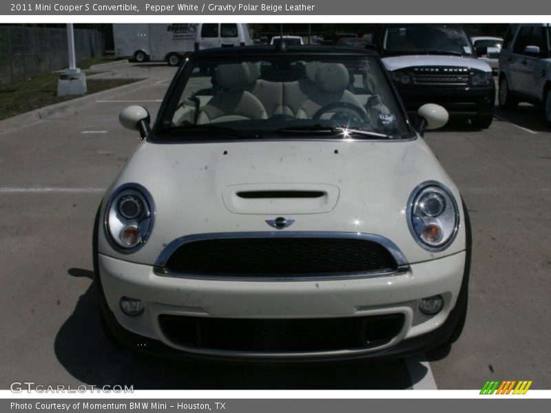 Pepper White / Gravity Polar Beige Leather 2011 Mini Cooper S Convertible