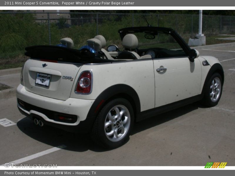 Pepper White / Gravity Polar Beige Leather 2011 Mini Cooper S Convertible