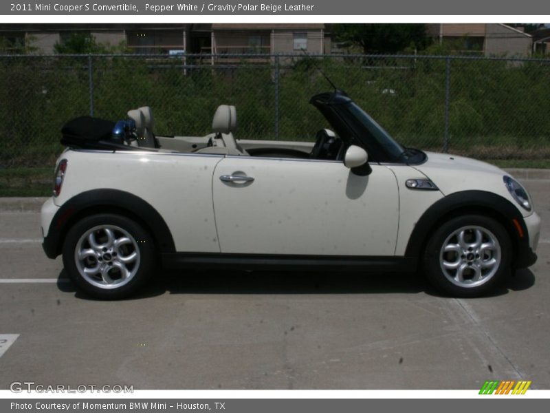 Pepper White / Gravity Polar Beige Leather 2011 Mini Cooper S Convertible