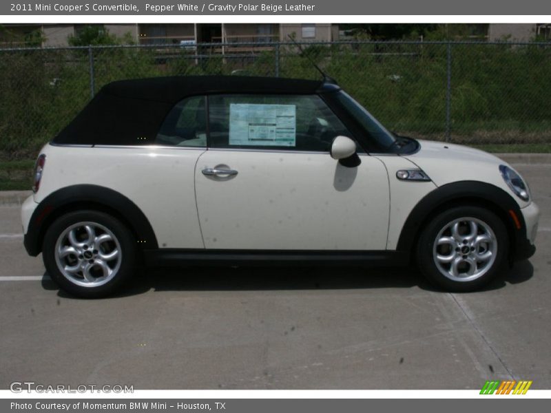 Pepper White / Gravity Polar Beige Leather 2011 Mini Cooper S Convertible