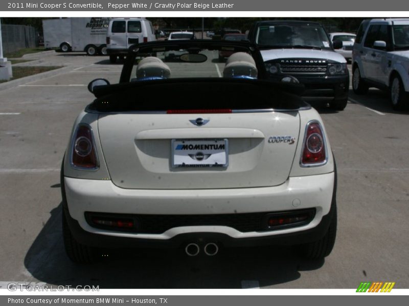 Pepper White / Gravity Polar Beige Leather 2011 Mini Cooper S Convertible