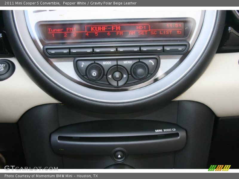 Pepper White / Gravity Polar Beige Leather 2011 Mini Cooper S Convertible