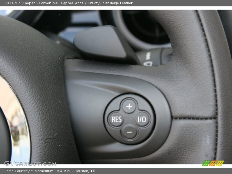 Pepper White / Gravity Polar Beige Leather 2011 Mini Cooper S Convertible