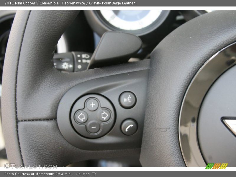 Pepper White / Gravity Polar Beige Leather 2011 Mini Cooper S Convertible