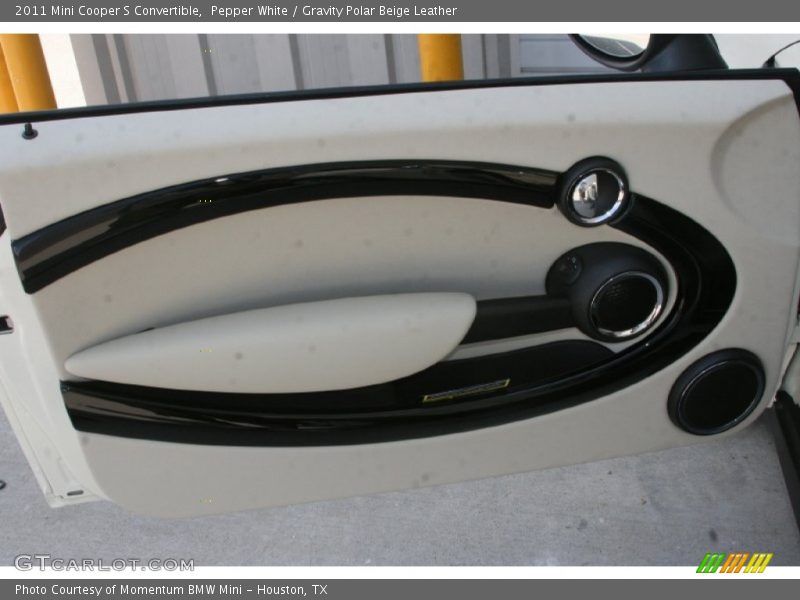 Pepper White / Gravity Polar Beige Leather 2011 Mini Cooper S Convertible