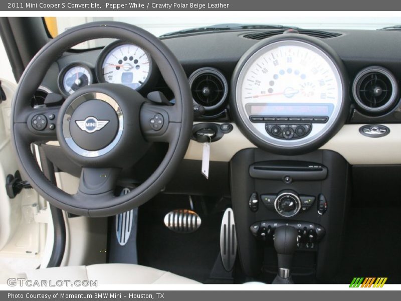 Pepper White / Gravity Polar Beige Leather 2011 Mini Cooper S Convertible