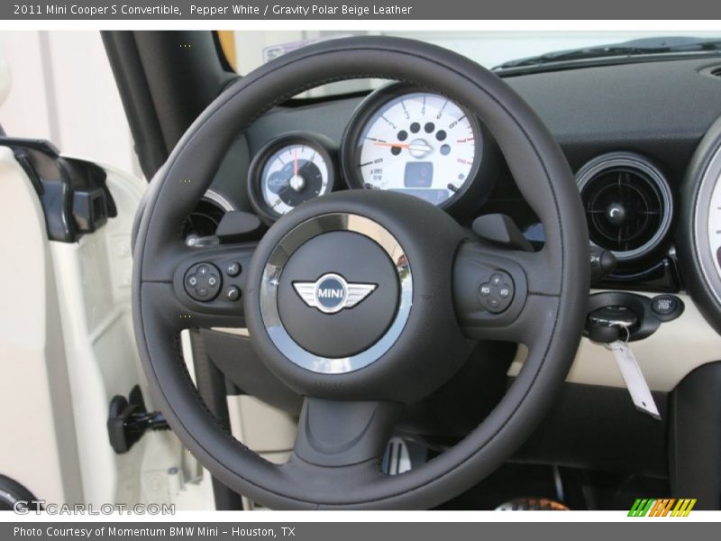 Pepper White / Gravity Polar Beige Leather 2011 Mini Cooper S Convertible