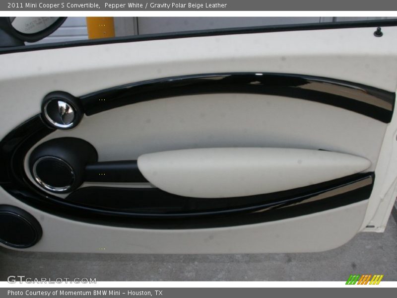 Pepper White / Gravity Polar Beige Leather 2011 Mini Cooper S Convertible