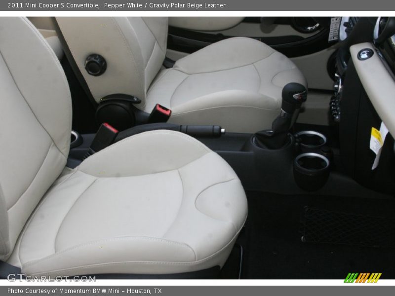 Pepper White / Gravity Polar Beige Leather 2011 Mini Cooper S Convertible