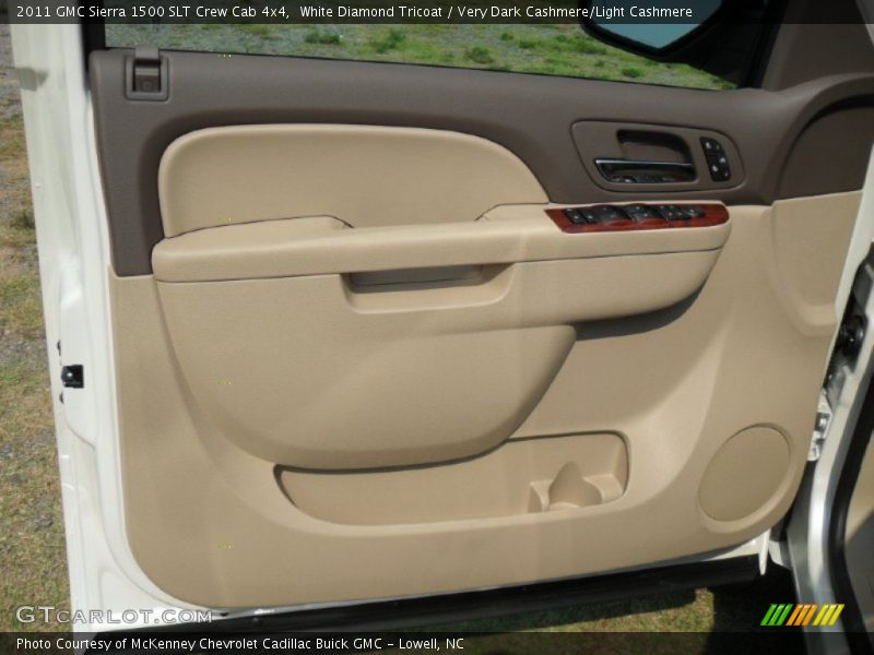 White Diamond Tricoat / Very Dark Cashmere/Light Cashmere 2011 GMC Sierra 1500 SLT Crew Cab 4x4