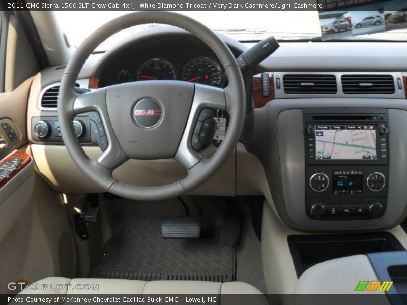 White Diamond Tricoat / Very Dark Cashmere/Light Cashmere 2011 GMC Sierra 1500 SLT Crew Cab 4x4