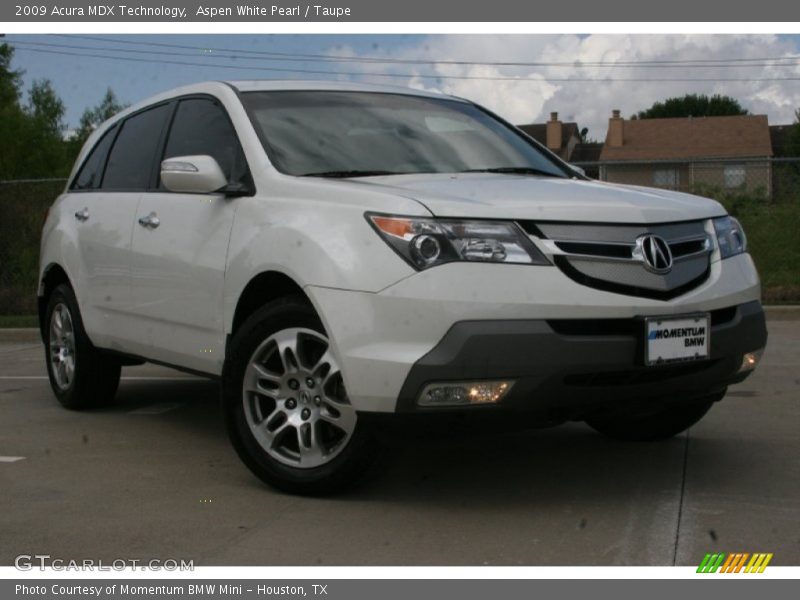 Aspen White Pearl / Taupe 2009 Acura MDX Technology