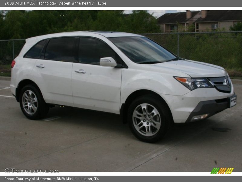 Aspen White Pearl / Taupe 2009 Acura MDX Technology