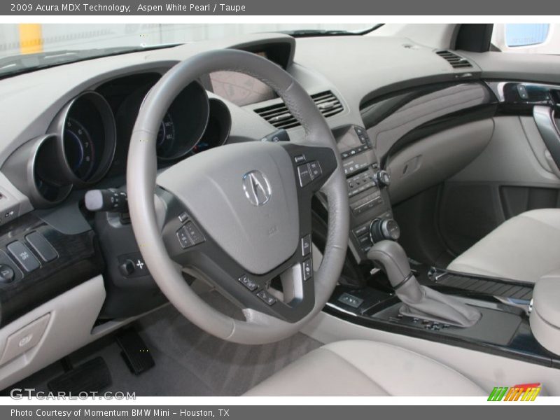 Aspen White Pearl / Taupe 2009 Acura MDX Technology