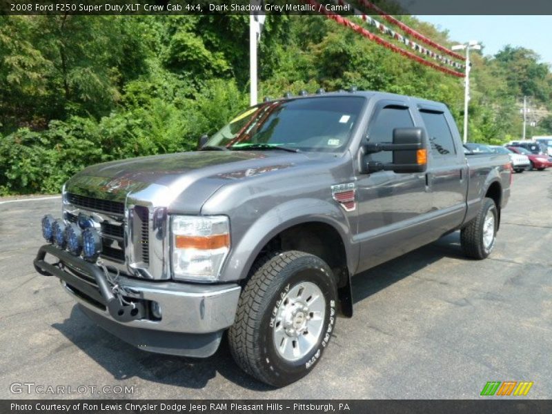 Dark Shadow Grey Metallic / Camel 2008 Ford F250 Super Duty XLT Crew Cab 4x4