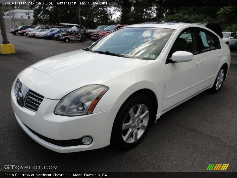 Winter Frost Pearl / Cafe Latte 2004 Nissan Maxima 3.5 SL