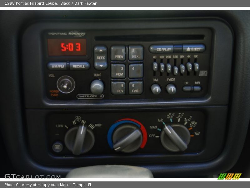 Controls of 1998 Firebird Coupe