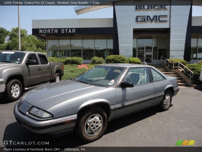 Medium Gray Metallic / Gray 1990 Pontiac Grand Prix LE Coupe