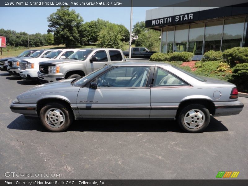 Medium Gray Metallic / Gray 1990 Pontiac Grand Prix LE Coupe