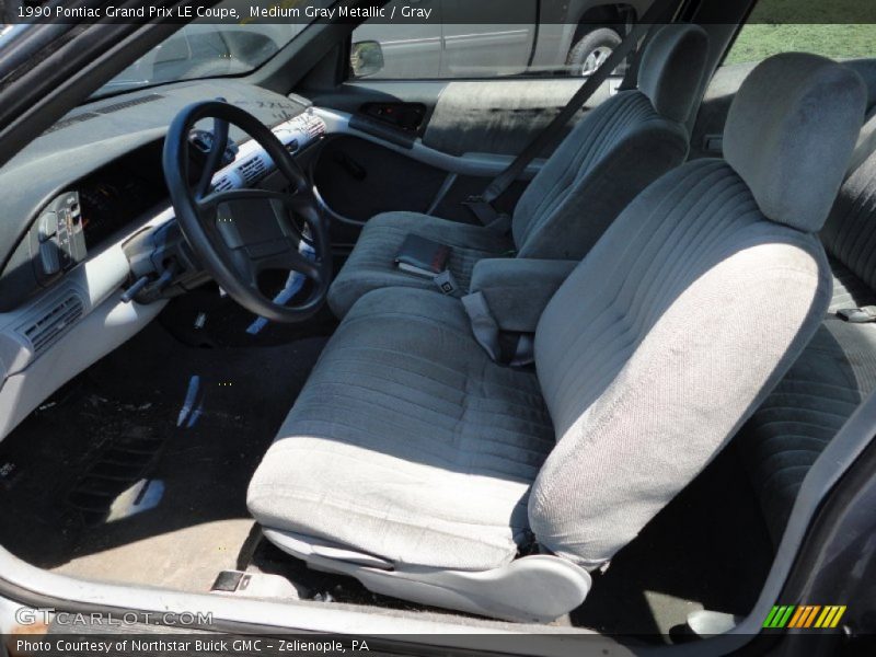 Medium Gray Metallic / Gray 1990 Pontiac Grand Prix LE Coupe