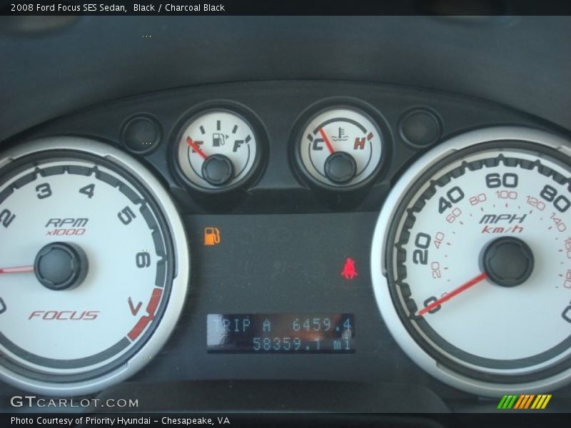 Black / Charcoal Black 2008 Ford Focus SES Sedan