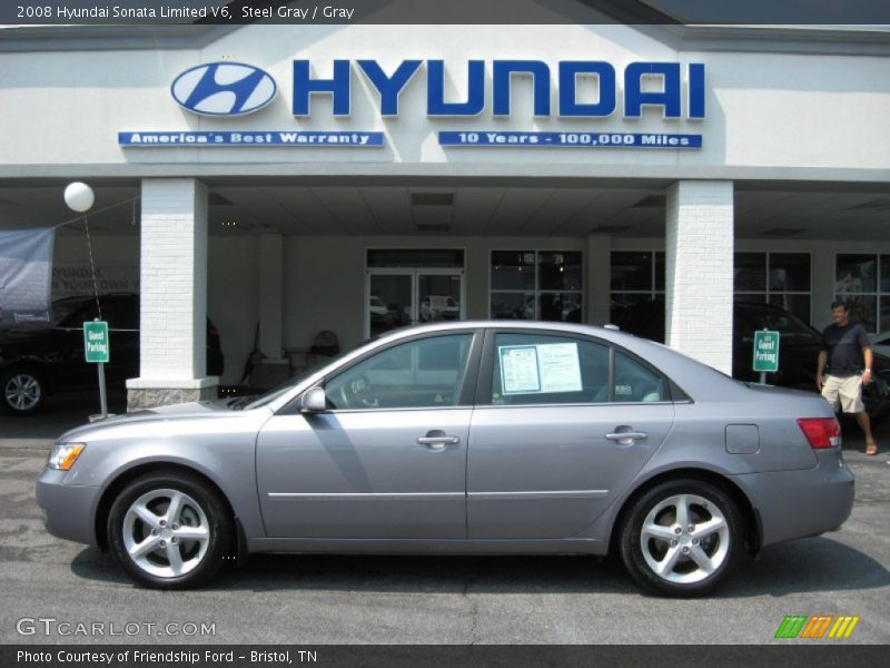 Steel Gray / Gray 2008 Hyundai Sonata Limited V6