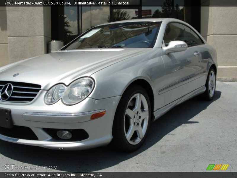 Brilliant Silver Metallic / Charcoal 2005 Mercedes-Benz CLK 500 Coupe