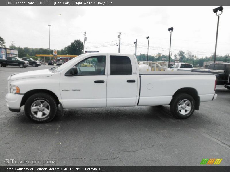 Bright White / Navy Blue 2002 Dodge Ram 1500 SLT Quad Cab