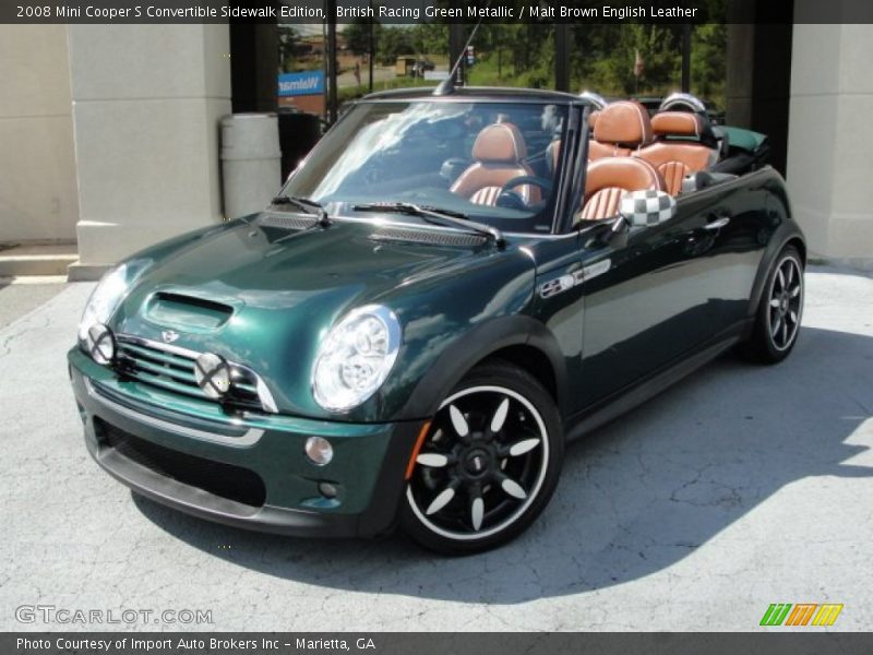 British Racing Green Metallic / Malt Brown English Leather 2008 Mini Cooper S Convertible Sidewalk Edition