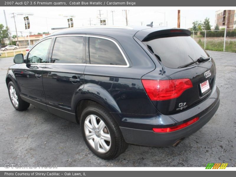 Cobalt Blue Metallic / Cardamom Beige 2007 Audi Q7 3.6 Premium quattro