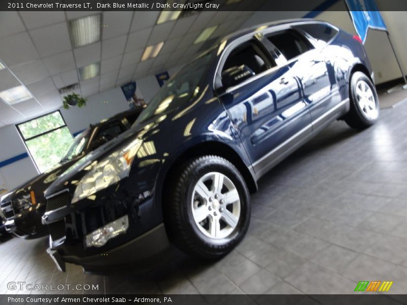 Dark Blue Metallic / Dark Gray/Light Gray 2011 Chevrolet Traverse LT