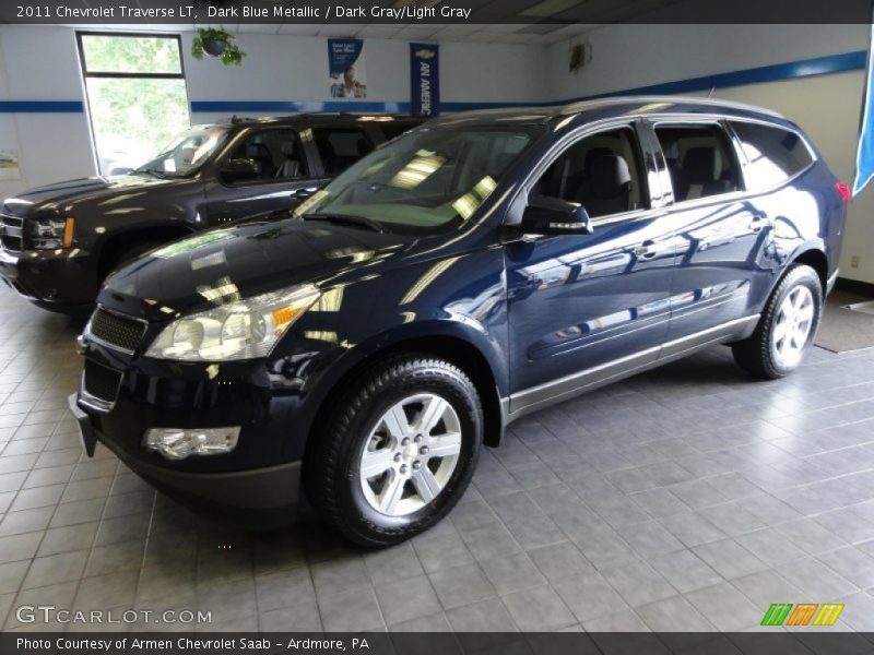 Dark Blue Metallic / Dark Gray/Light Gray 2011 Chevrolet Traverse LT