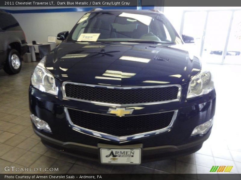 Dark Blue Metallic / Dark Gray/Light Gray 2011 Chevrolet Traverse LT