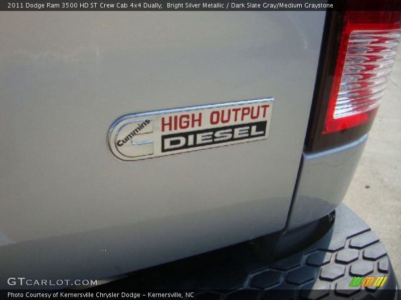 Bright Silver Metallic / Dark Slate Gray/Medium Graystone 2011 Dodge Ram 3500 HD ST Crew Cab 4x4 Dually