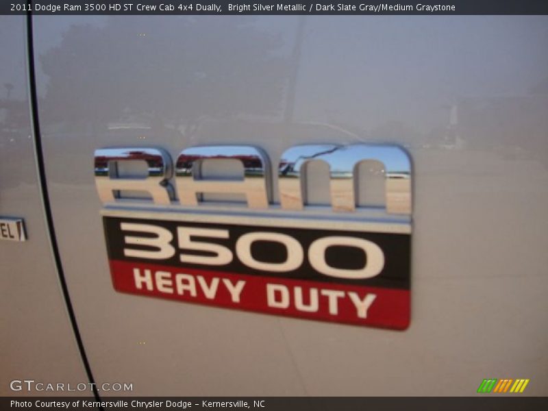 Bright Silver Metallic / Dark Slate Gray/Medium Graystone 2011 Dodge Ram 3500 HD ST Crew Cab 4x4 Dually