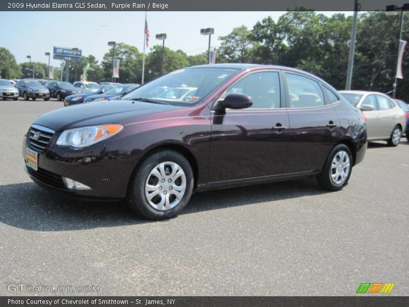 Purple Rain / Beige 2009 Hyundai Elantra GLS Sedan