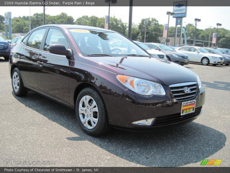 Purple Rain / Beige 2009 Hyundai Elantra GLS Sedan