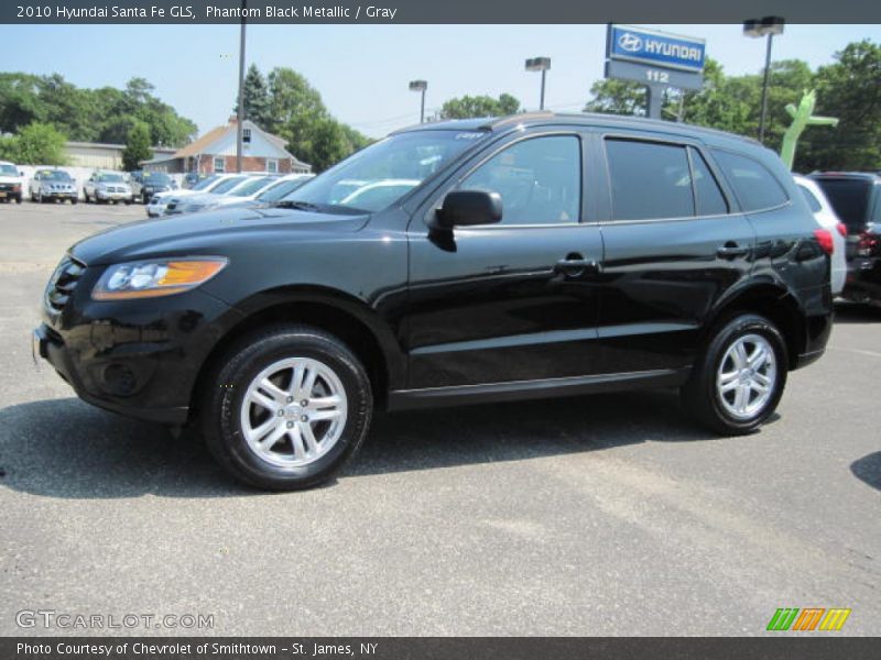 Phantom Black Metallic / Gray 2010 Hyundai Santa Fe GLS