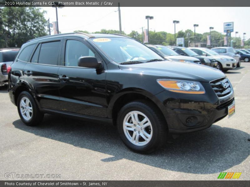 Phantom Black Metallic / Gray 2010 Hyundai Santa Fe GLS
