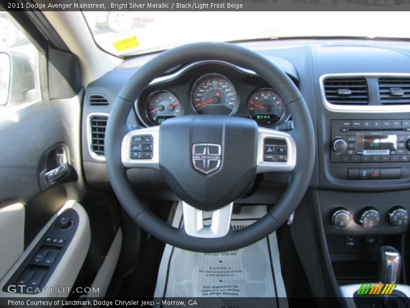 Bright Silver Metallic / Black/Light Frost Beige 2011 Dodge Avenger Mainstreet