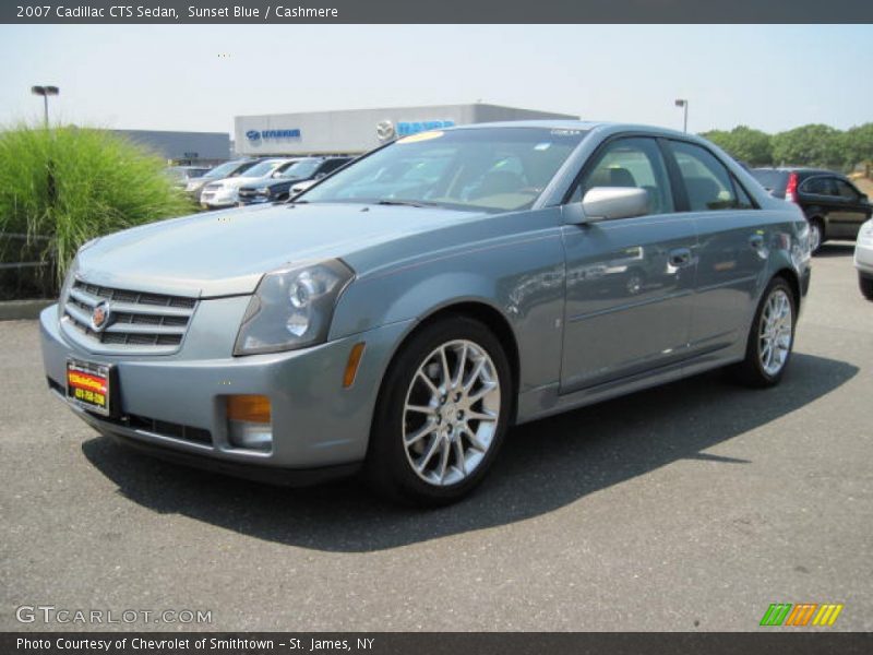 Sunset Blue / Cashmere 2007 Cadillac CTS Sedan