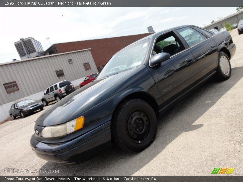 Midnight Teal Metallic / Green 1995 Ford Taurus GL Sedan