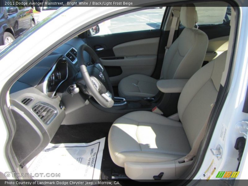 Bright White / Black/Light Frost Beige 2011 Dodge Avenger Mainstreet