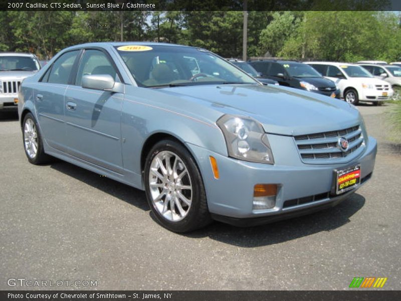Sunset Blue / Cashmere 2007 Cadillac CTS Sedan
