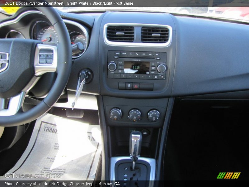 Bright White / Black/Light Frost Beige 2011 Dodge Avenger Mainstreet