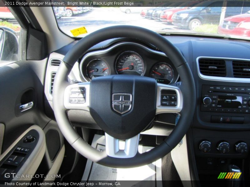 Bright White / Black/Light Frost Beige 2011 Dodge Avenger Mainstreet