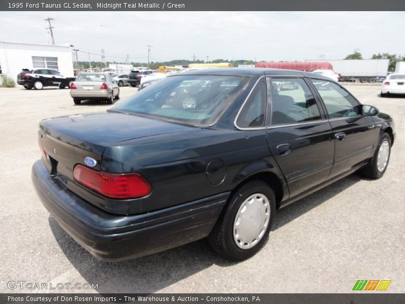 Midnight Teal Metallic / Green 1995 Ford Taurus GL Sedan