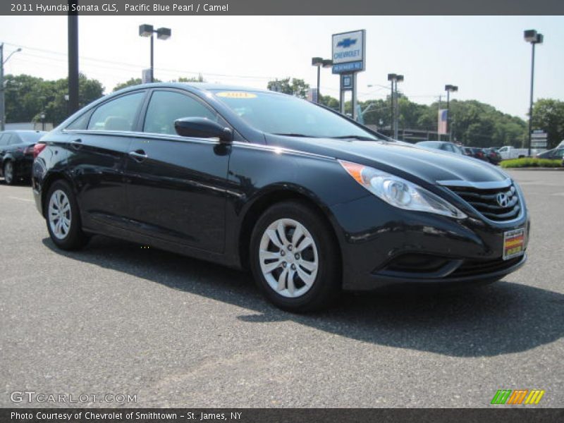 Pacific Blue Pearl / Camel 2011 Hyundai Sonata GLS